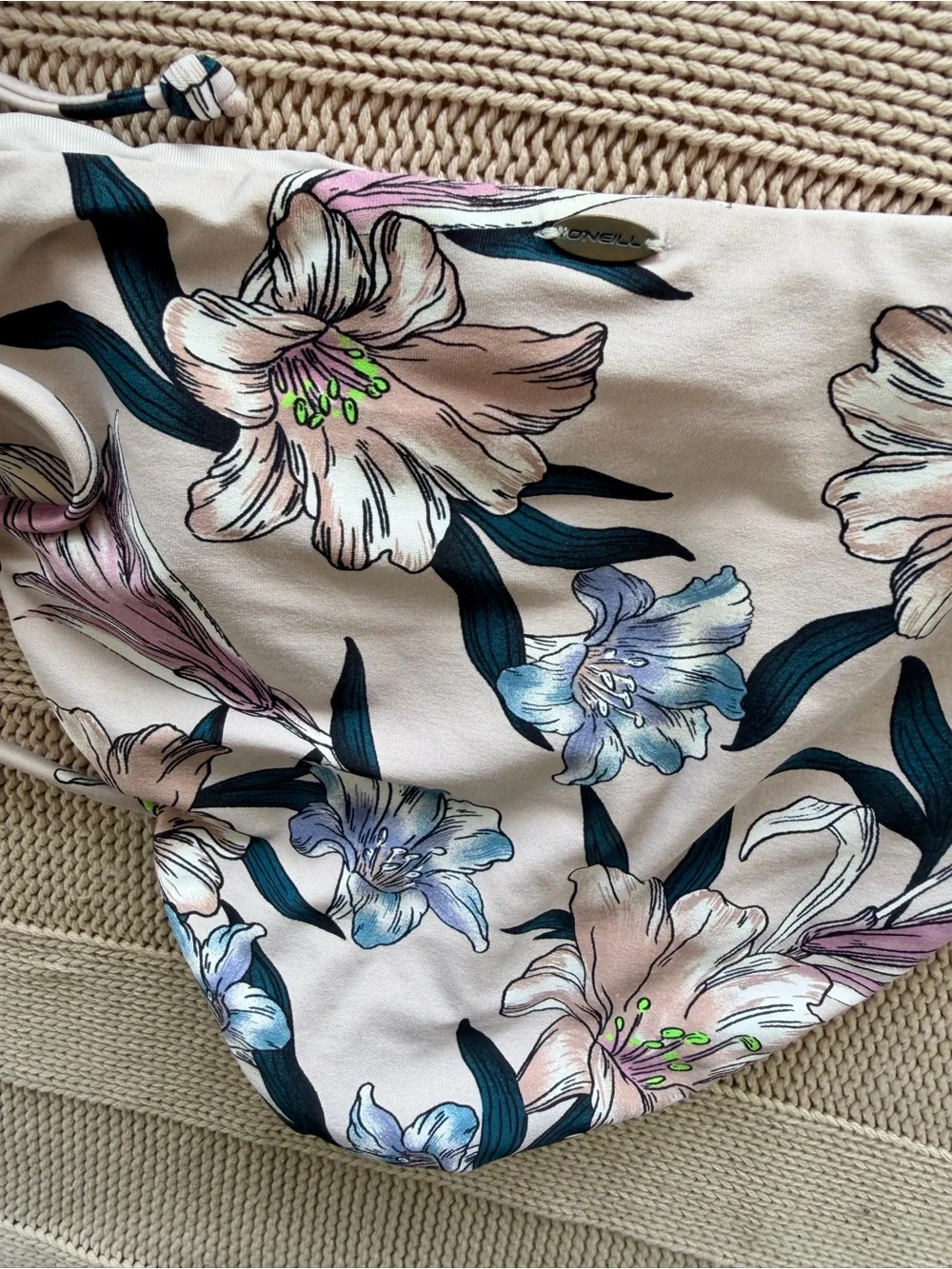 O'Neill Cream Bikini Set with Pastel Pink and Blue Floral Print